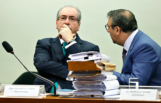 Deputado Eduardo Cunha ao lado do seu advogado Marcelo Nobre no Conselho de tica da Cmara