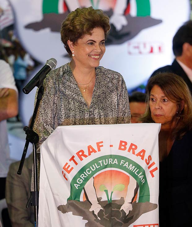 Brasilia, DF, Brasil 23.05.2016 presidente afastada Dilma Rousseff participa da abertura do IV congresso da FETRAF Foto:Pedro Ladeira/Folhapress cod 4847