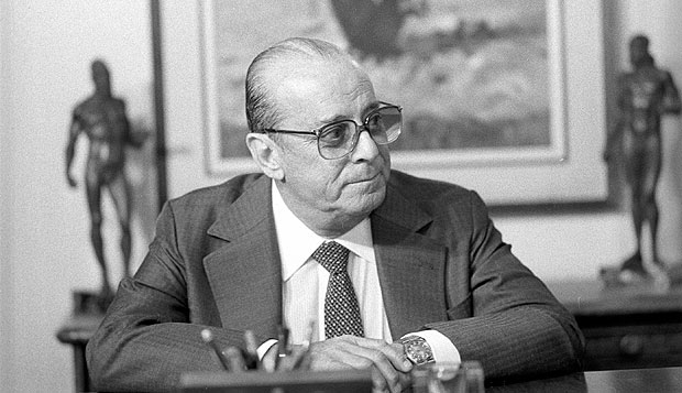SÃO PAULO, SP, BRASIL, 10-10-1984: O presidente militar João Baptista de Oliveira Figueiredo (1979-1985) durante reunião, em São Paulo (SP). (Foto: João Bittar/Folhapress, Negativo: SP08133-1984) *** PARCEIRO FOLHAPRESS - FOTO COM CUSTO EXTRA E CRÉDITOS OBRIGATÓRIOS ***