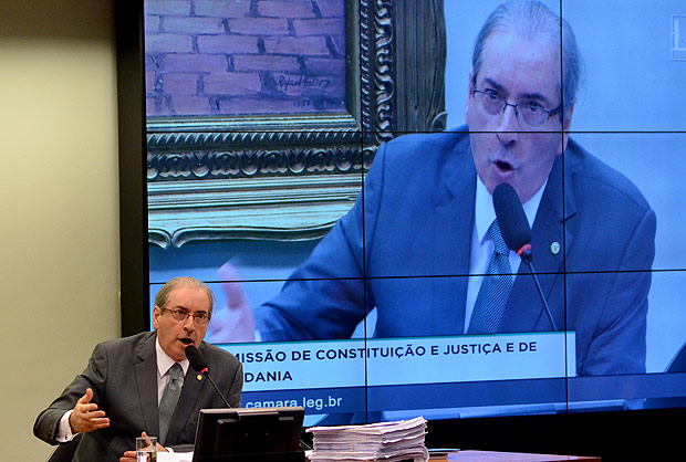 Em imagem de julho de 2016, o deputado afastado Eduardo Cunha (PMDB-RJ) aparece na Comissão de Constituição e Justiça (CCJ) da Câmara