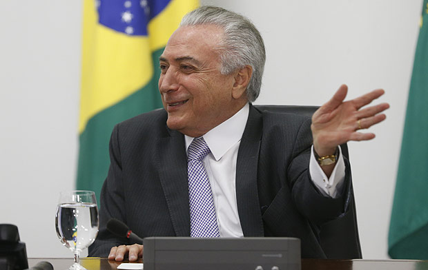 O presidente em exercício, Michel Temer, durante reunião em Brasília