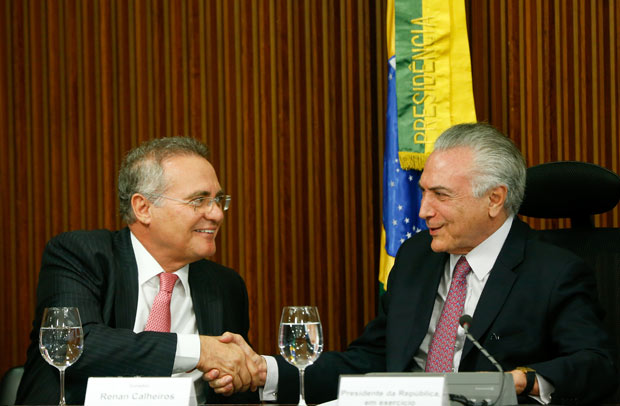 O presidente do Senado, Renan Calheiros, e o presidente da Rep�blica, Michel Temer