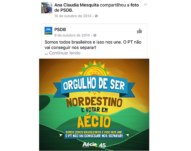 Publicao pr-PSDB no Facebook da juza que concedeu liminar favorvel  ACM Neto
