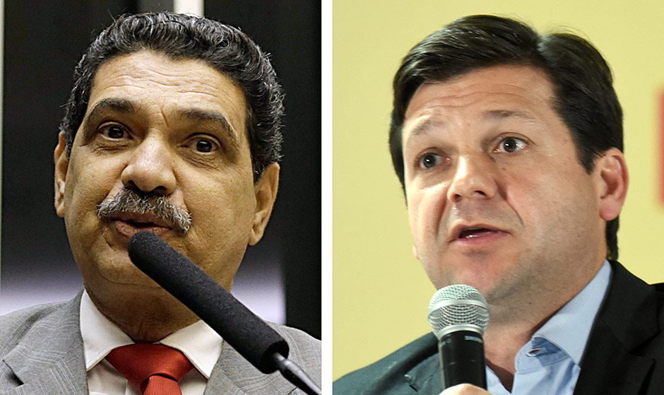 O prefeito e candidato à reeleição em Recife pelo PSB, Geraldo Julio (à dir.) e o deputado João Paulo Lima (PT)