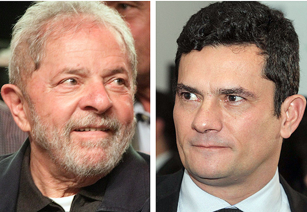 O ex-presidente Lula e o juiz Sergio Moro, da Lava Jato
