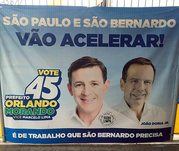 Propaganda de Orlando Morando (PSDB) no comit tucano em So Bernardo do Campo (SP)