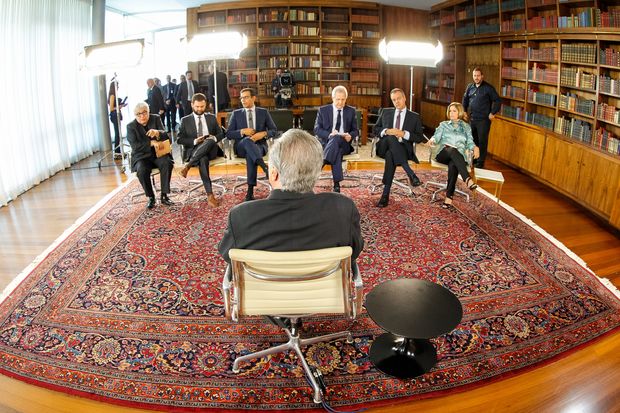 O presidente Michel Temer em entrevista ao programa "Roda Viva"