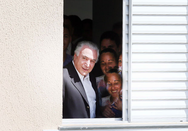 O presidente Michel Temer durante cerimnia de entrega de unidades Minha Casa, Minha Vida