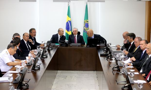O presidente da Repblica, Michel Temer, participa da reunio com ministros