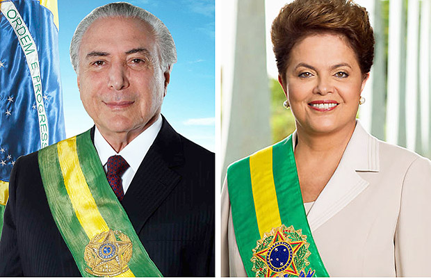 Retrato oficial de Michel Temer e Dilma Rousseff