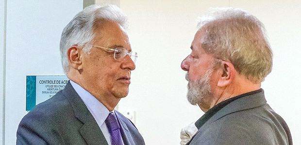 Fernando Henrique Cardoso em visita de condolncias a Lula aps morte de sua mulher