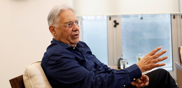 Brazil's former President Fernando Henrique Cardoso speaks during an interview with Reuters in Sao Paulo, Brazil, May 4, 2017. Picture taken May 4, 2017. REUTERS/Nacho Doce ORG XMIT: NAC04