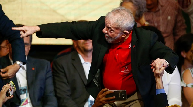O ex-presidente Lula, em evento do PT, em Braslia, em junho