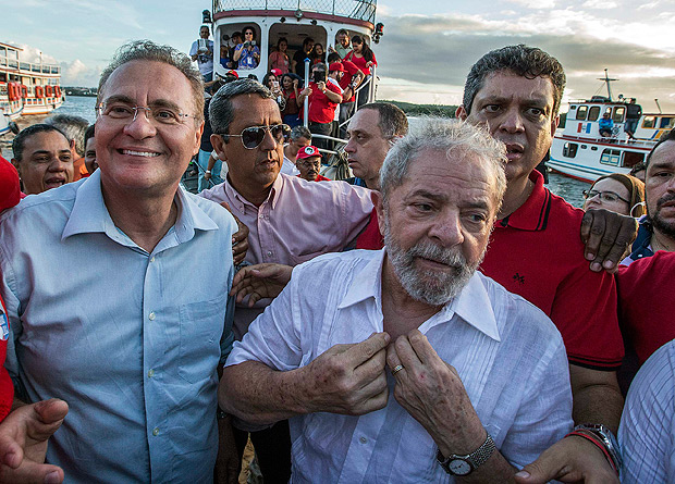 Renan Calheiros e Lula, em Alagoas