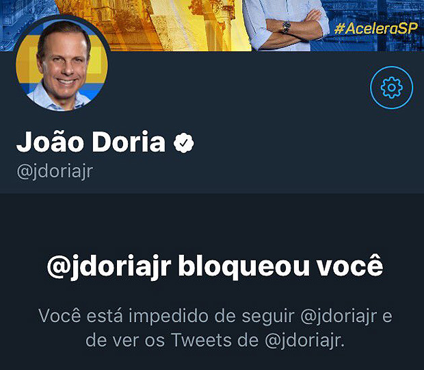 João Dória bloqueia seguidor