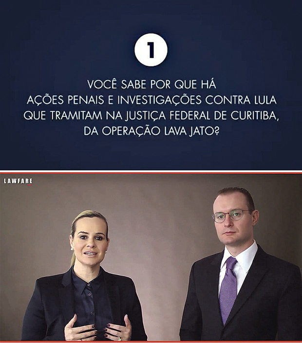Frames de videos produzidos pela defesa de Lula com os advogados Valeska Teixeira Martins e Cristiano Zanin. 