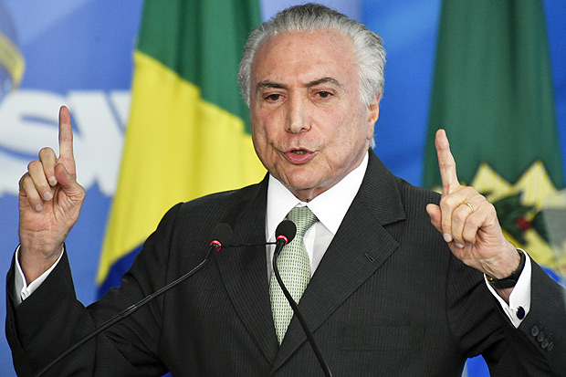 O presidente Michel Temer em evento em Brasília