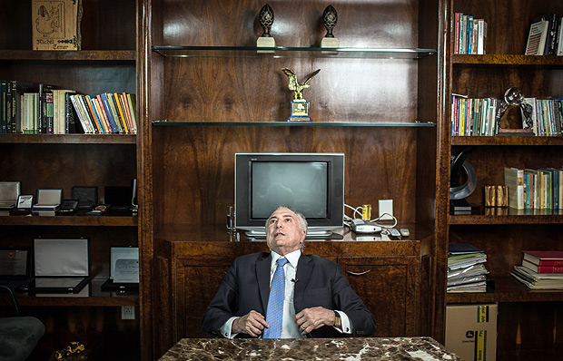 O presidente Michel Temer durante entrevista em São Paulo