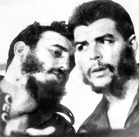 Os lderes da Revoluo Cubana Fidel Castro e Che Guevara