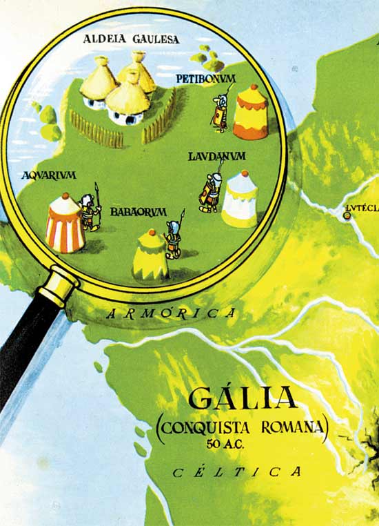 No introito de toda a série Asterix, os autores Goscinny e Uderzo explicam que nem toda a Gália foi ocupada pelos romanos e que uma aldeia de faz de conta, povoada por "irredutíveis gauleses", resistiu ao invasor
