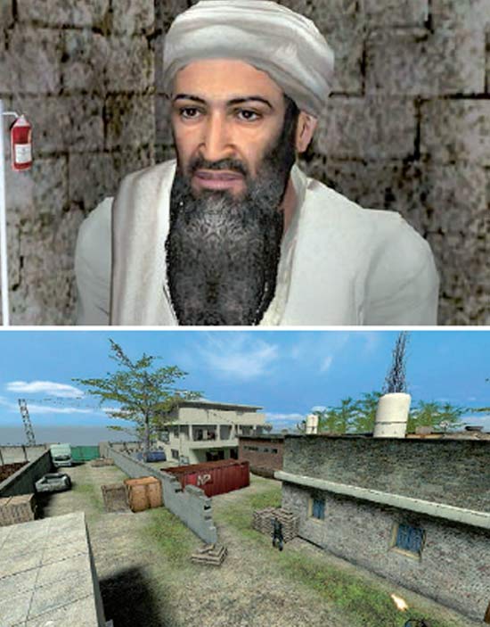 Osama bin Laden e seu esconderijo no game Kuma/War II