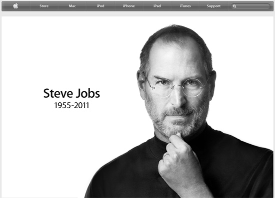 Homenagem do site da apple a morte de Steve Jobs