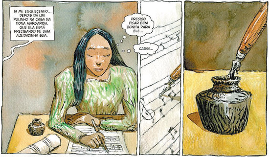 Trecho de "Clara dos Anjos", adaptao em quadrinhos de Marcelo Lelise Wander Antunes para livro de Lima Barreto