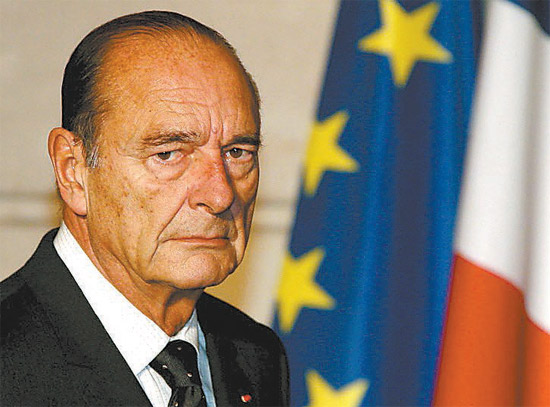 O ex-presidente francs Jacques Chirac, internado neste domingo