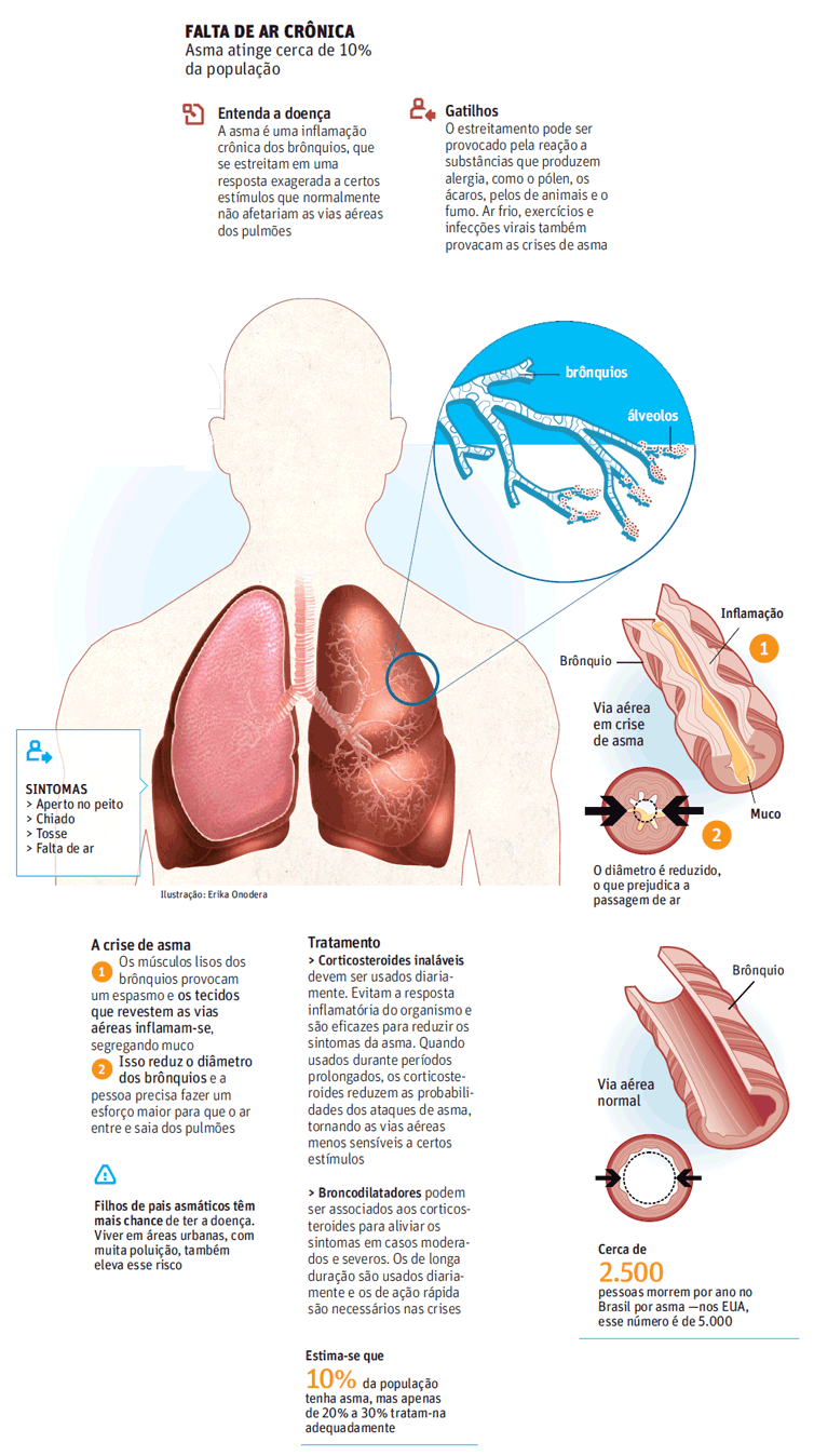 Asma atinge cerca de 10% da população