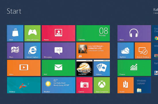 Interface metro do Windows 8