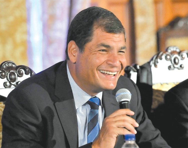Rafael Correa, presidente do Equador, durante entrevista coletiva na ltima quarta-feira