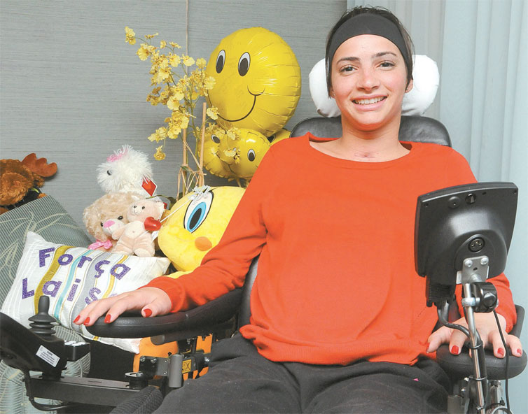 Lais Souza in her room at the Jackson Memorial Hospital