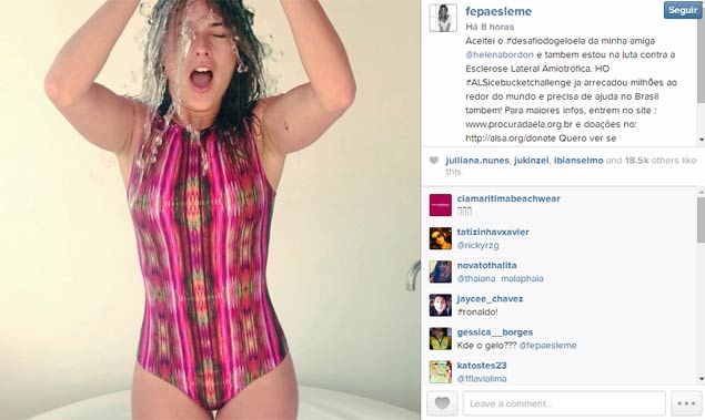 A atriz Fernanda Paes Leme postou um vdeo em rede social