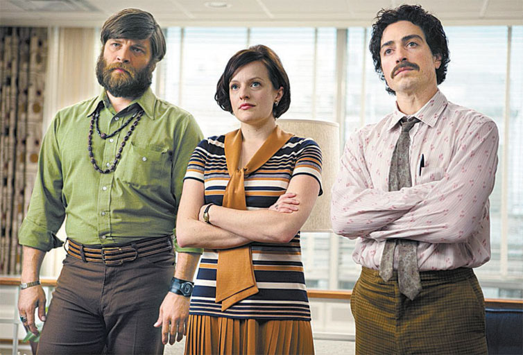 Da esquerda: Jay R. Ferguson, Elizabeth Moss e Ben Feldman em cena da srie 'Mad Men' 