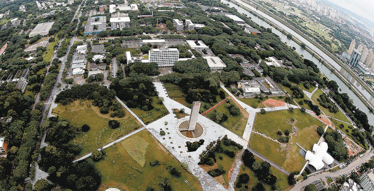 Vista area da Cidade Universitria da Usp, na zona oeste de So Paulo