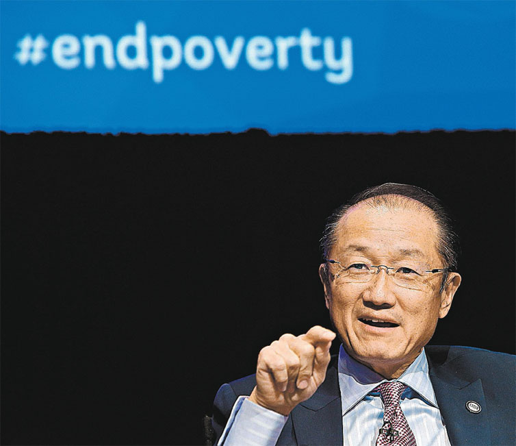 O presidente do Banco Mundial, Jim Yong Kim, em evento ontem em Washington (EUA)