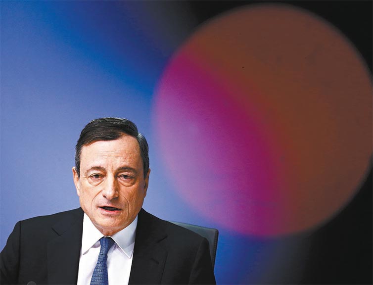 O italiano Mario Draghi, presidente do Banco Central Europeu