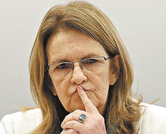 A ex-presidente da Petrobras Graça Foster no Congresso