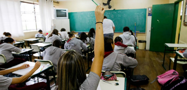 Sala de aula de escola pública em São Paulo
