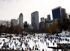 Nova York  um dos destinos do roteiro: na foto, pista de patinao no gelo do Central Park