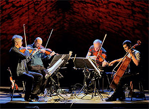 Msicos do Kronos Quartet se apresentam durante o Festival de Artes de Malta