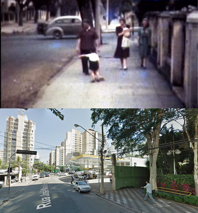 Rua Jos Maria Lisboa, perto da esquina com a avenida Nove de Julho, em 1944 e hoje