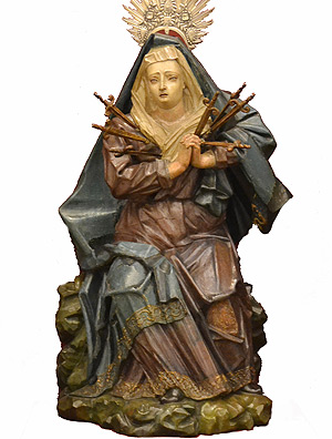 "Nossa Senhora das Dores" (Aleijadinho, sc. 18), no Museu de Arte Sacra