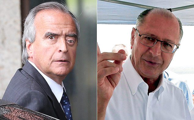  esq., o ex-diretor da Petrobras Nestor Cerver;  dir., o governador de So Paulo, Geraldo Alckmin