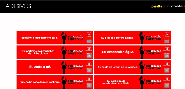 Exemplo de adesivo da campanha "Sou Cidado Paulistano"