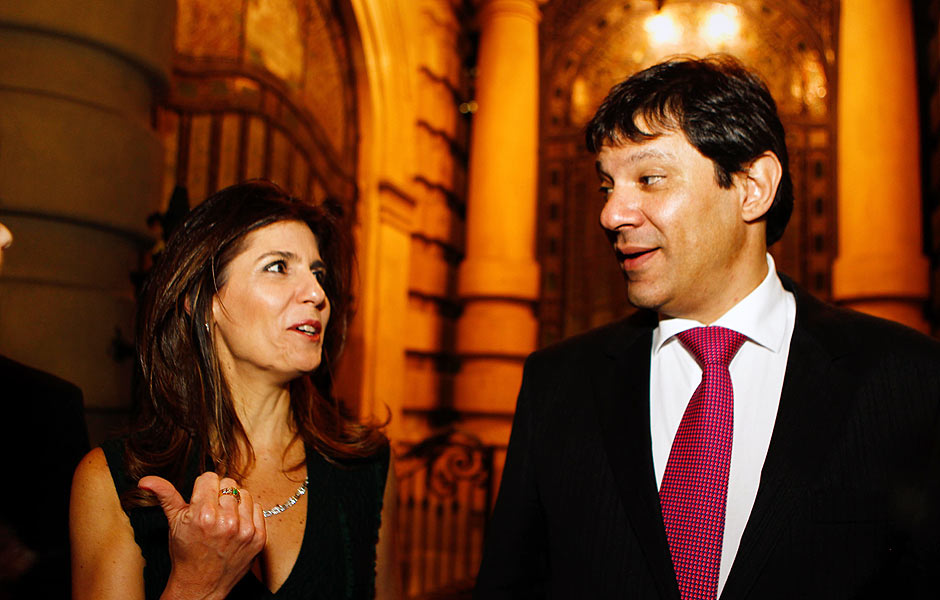 Ana Estela Haddad e o prefeito Fernando Haddad
