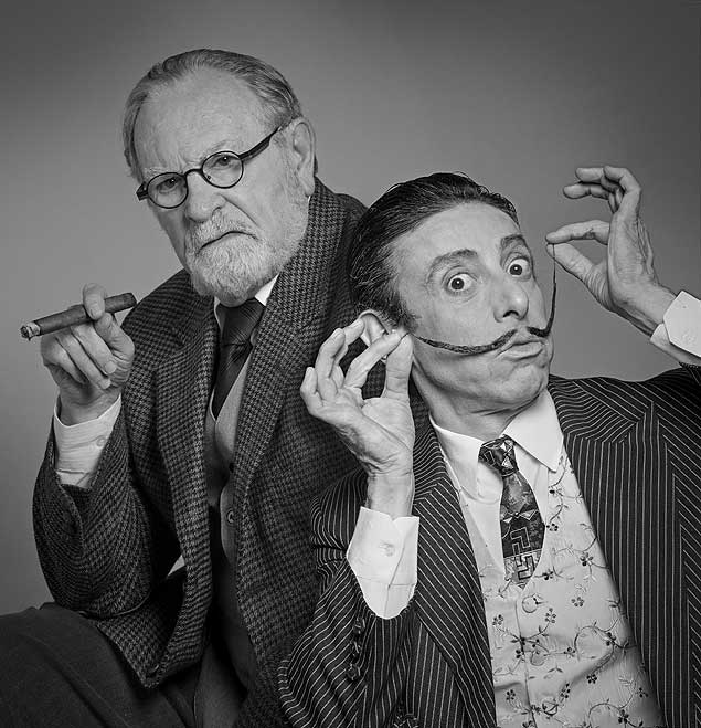 Antonio Petrin (esq.) e Cassio Scapin são Freud e Dalí na nova comédia dirigida por Jô Soares 
