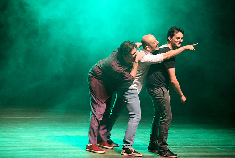 Espetculo "Gorila", do Improvisorama, com Andrei Moscheto, Gustavo Miranda e Daniel Nascimento