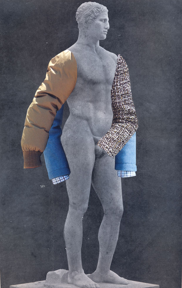 Colagem "Sem Ttulo" (2015) de Nino Cais, que est em exibio na galeria Fridman, em NY