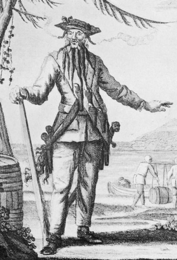 Ilustrao do pirata ingls Barba Negra.